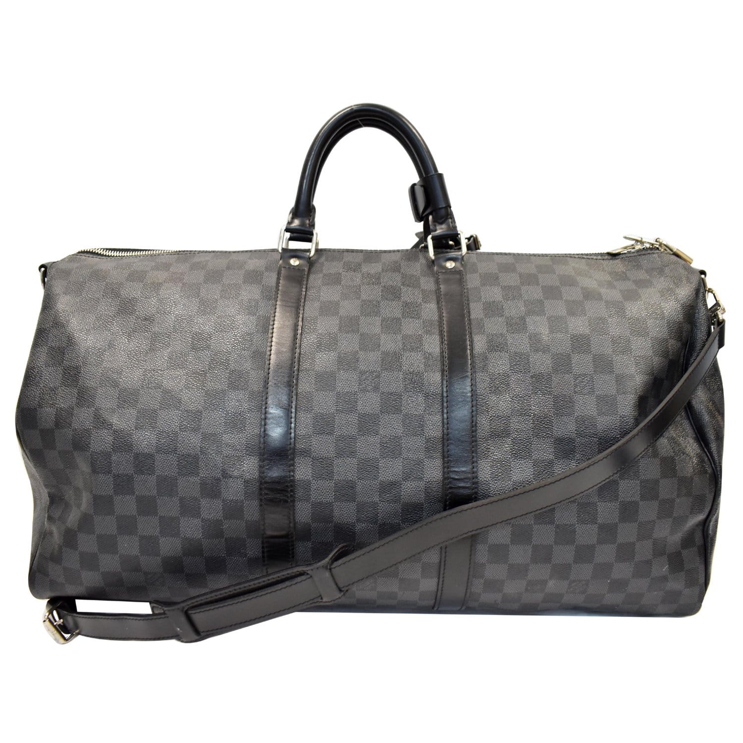 Louis Keepall Bandouliere Damier Graphite Travel Bag Black