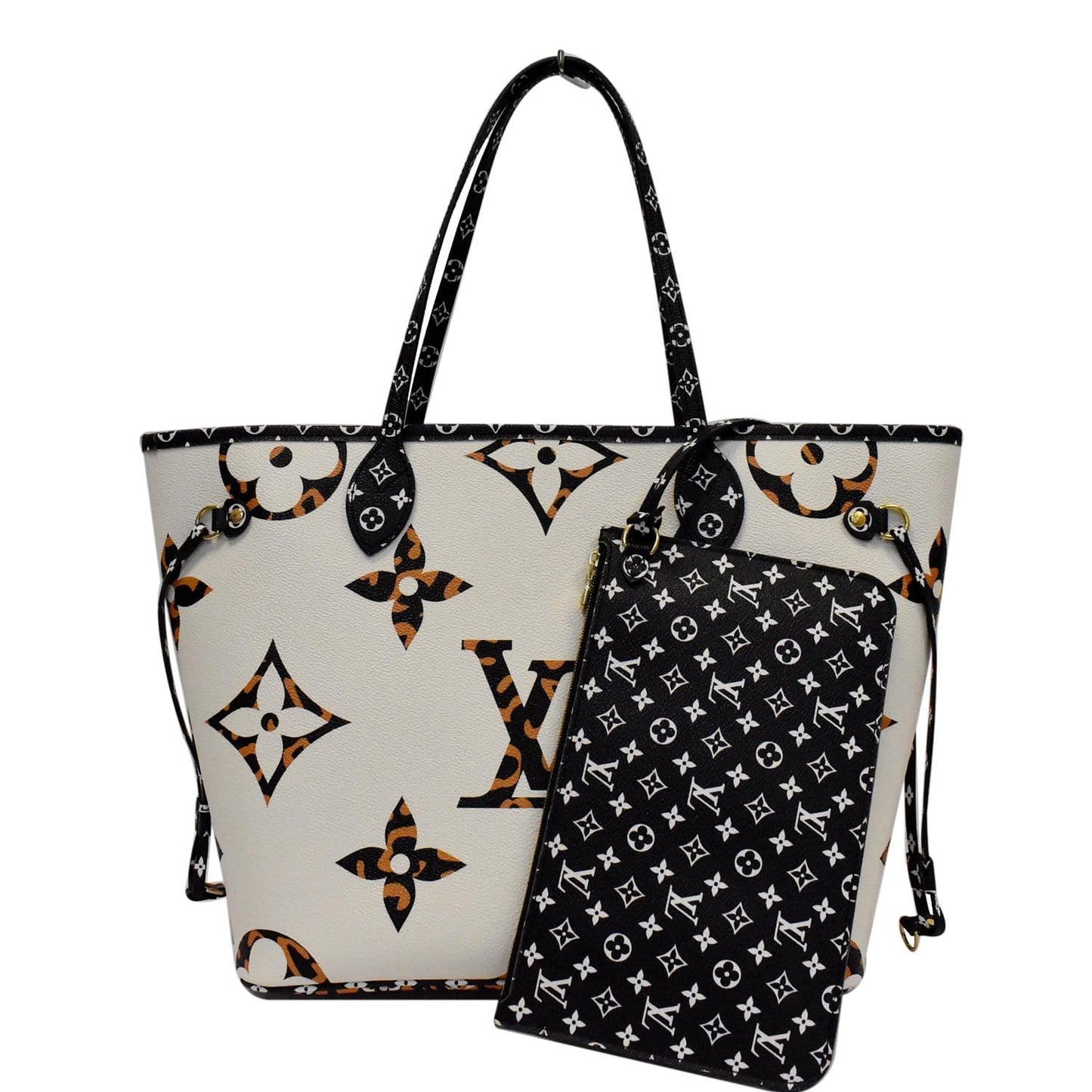 Louis Neverfull Mm Jungle Shoulder Bag Ivory Monogram
