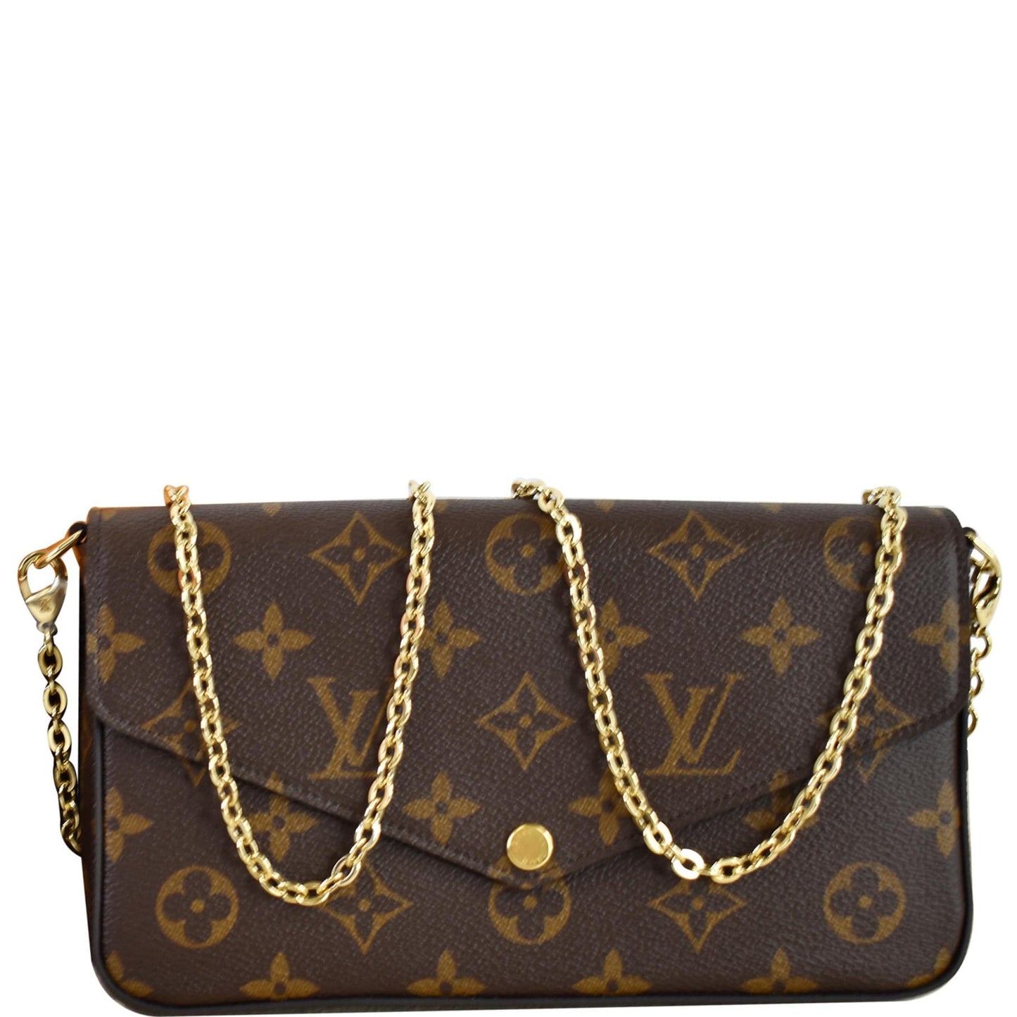 Louis Pochette Felicie Crossbody Bag Canvas Monogram Brown 4