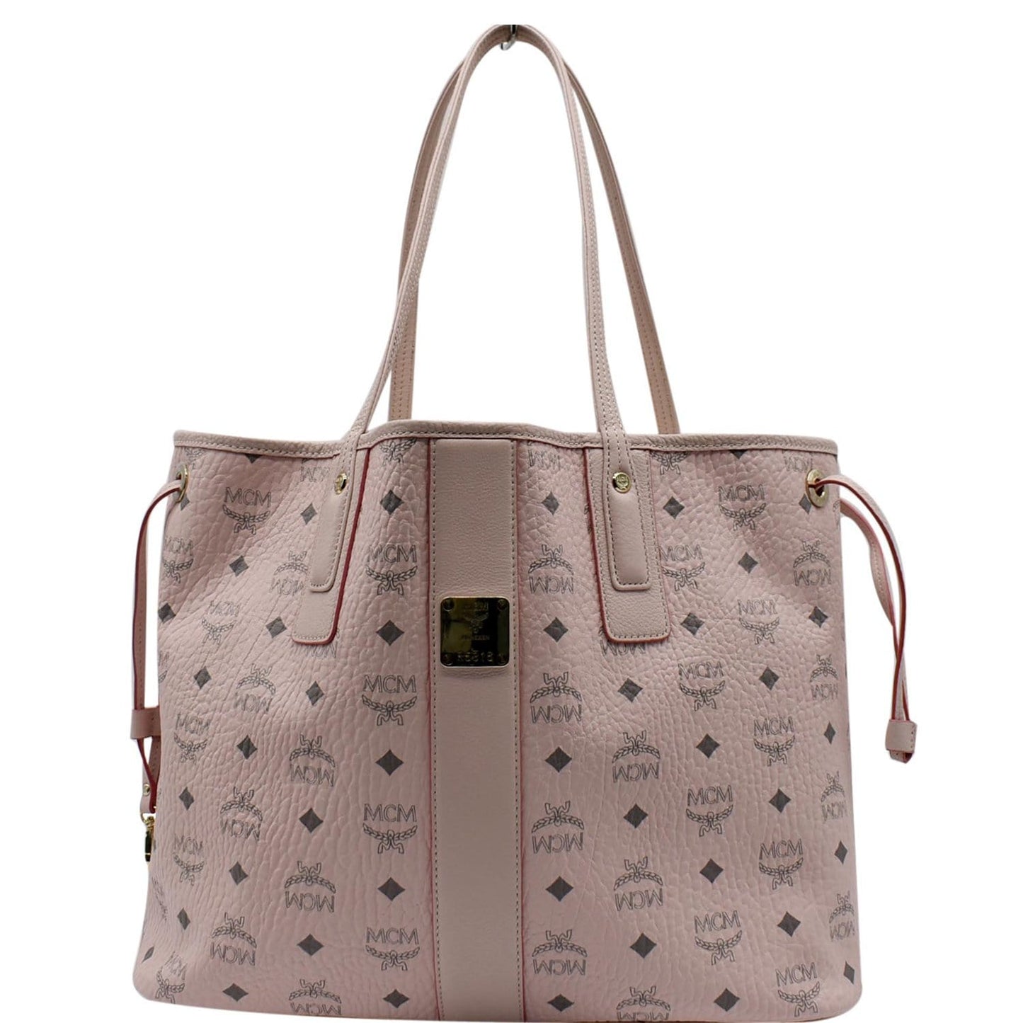 MCM Reversible Liz Visetos Shopper Tote Bag Canvas Pink