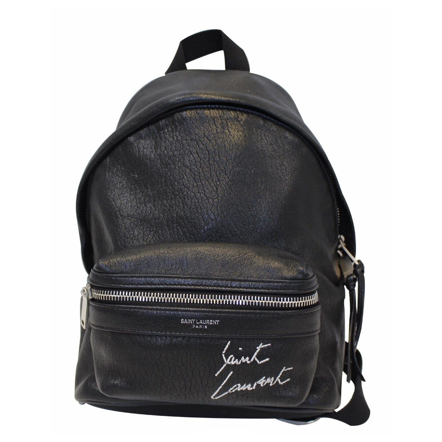 YSL Saint Laurent Saint Toy City Embroidered Backpack Bag Leather Black