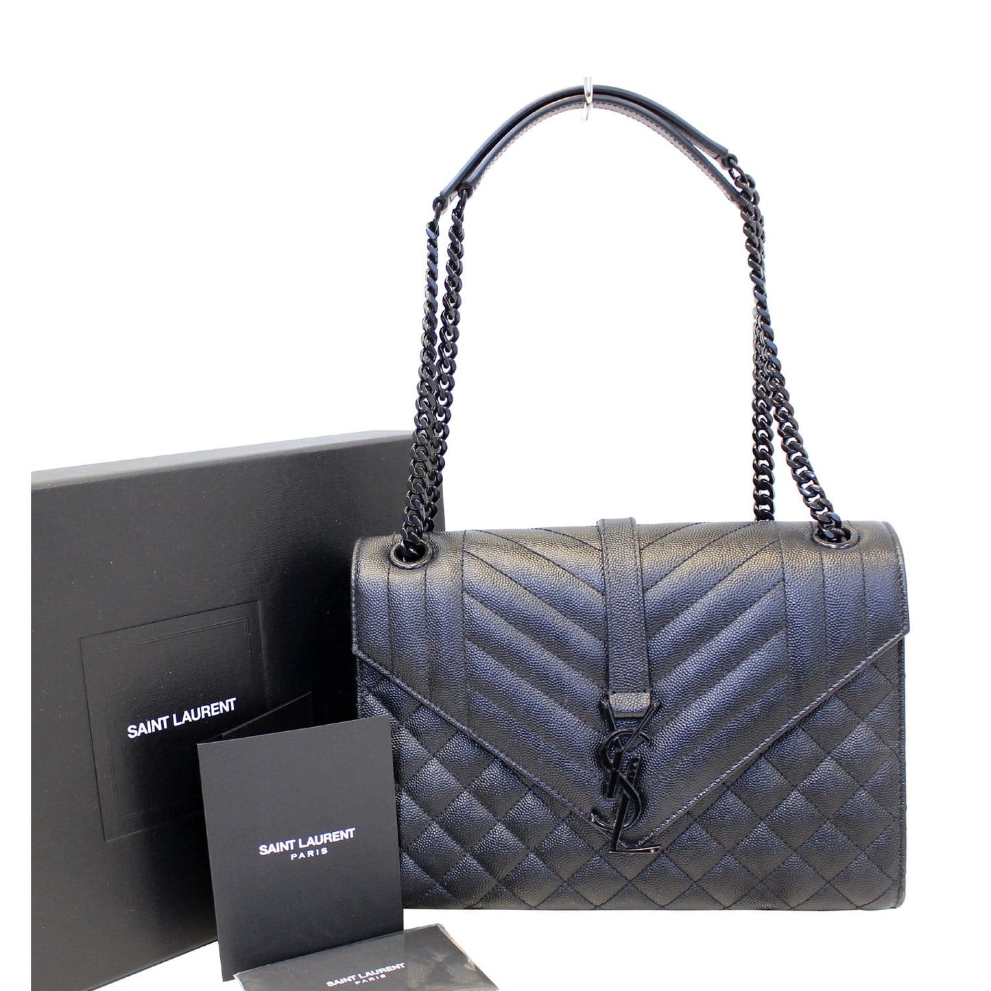 YSL Saint Laurent Saint Laurent Envelope Shoulder Bag Black Medium