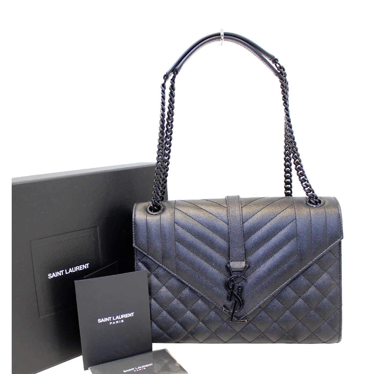 YSL Saint Laurent Saint Laurent Envelope Shoulder Bag Black Medium