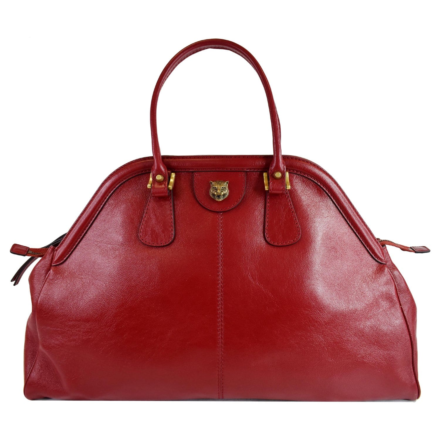 Gucci Re Belle Calfskin Top Handle Bag Red Large Tote Bag