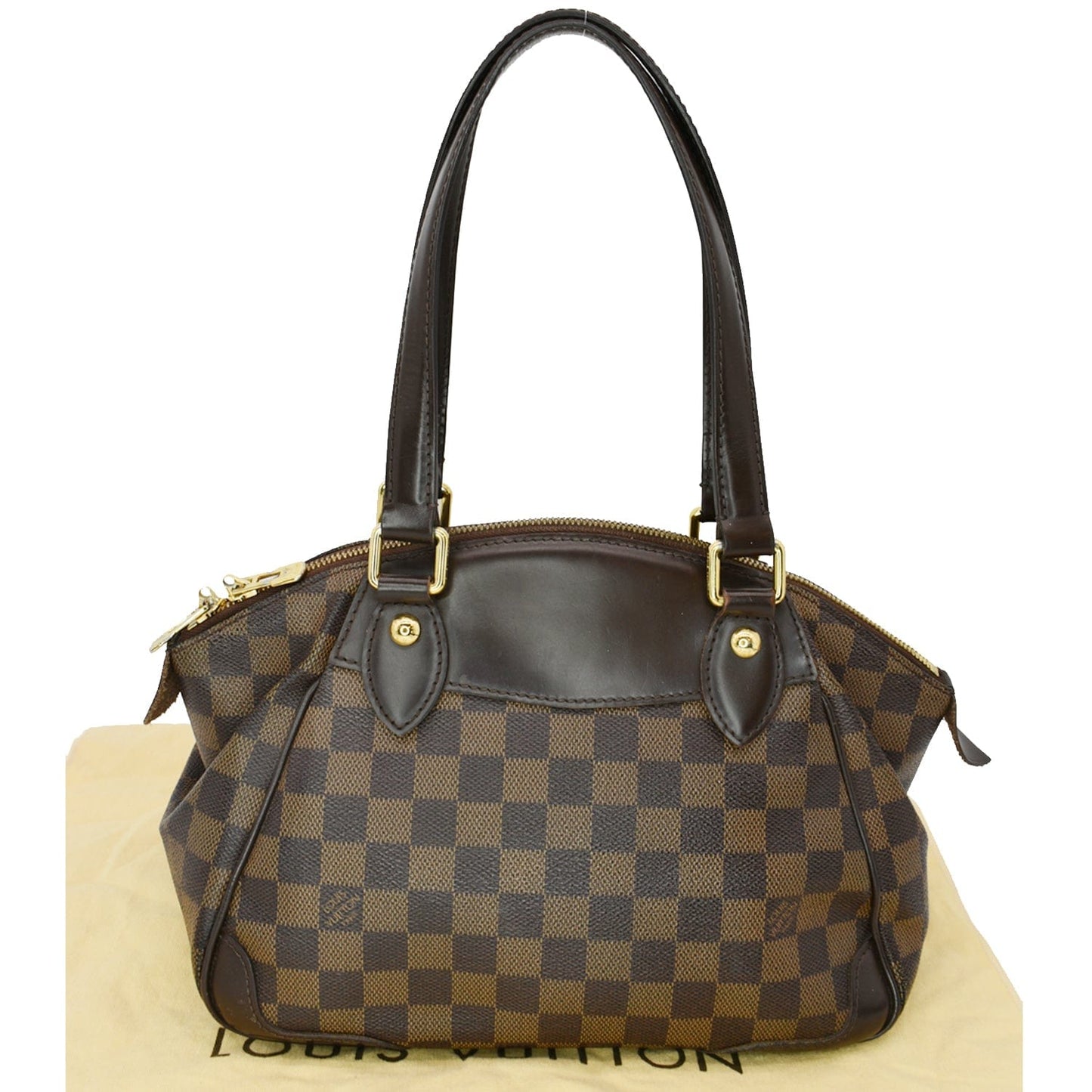 Louis Verona Pm Damier Ebene Satchel Bag Brown Travel Bag