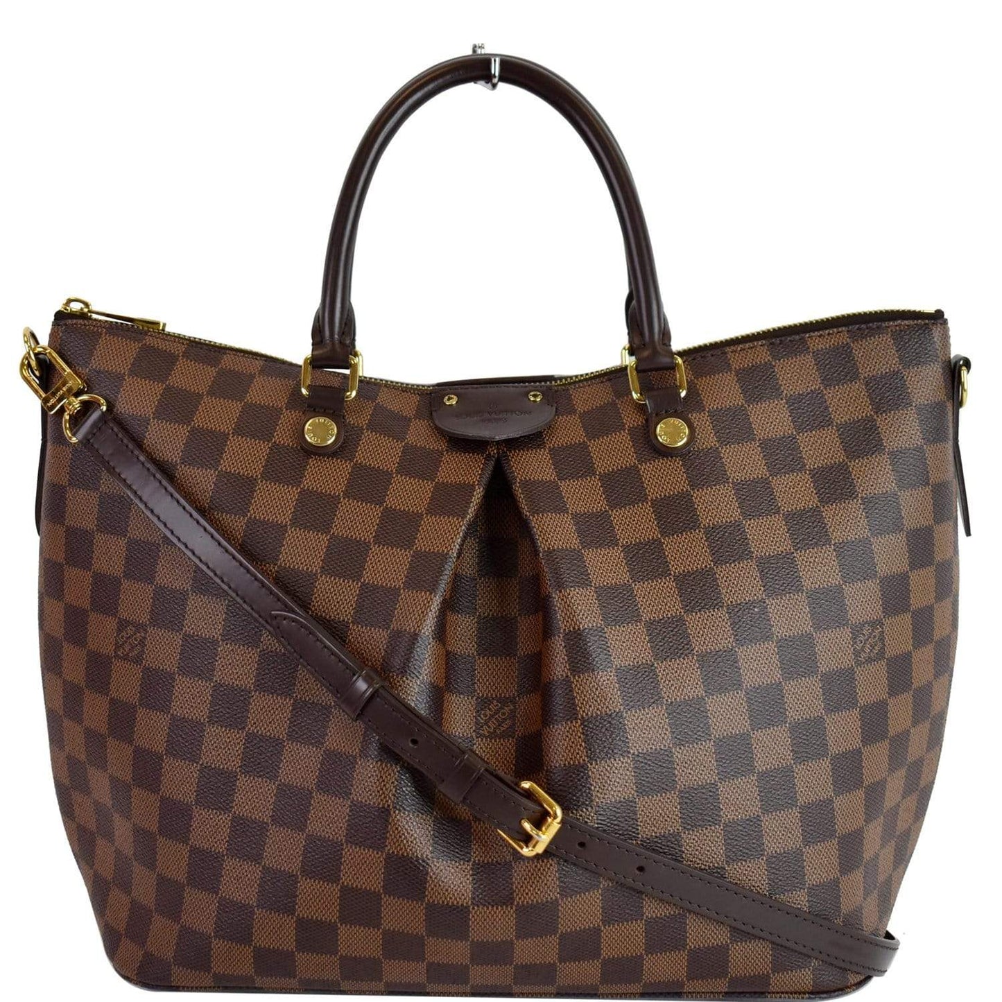 Louis Siena Gm Damier Ebene Shoulder Bag Brown