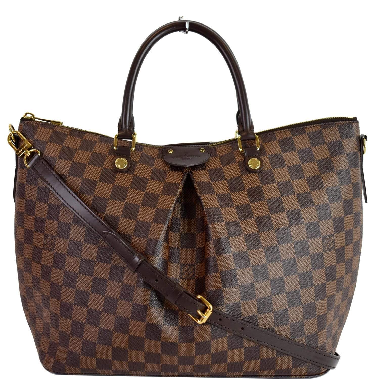 Louis Siena Gm Damier Ebene Shoulder Bag Brown