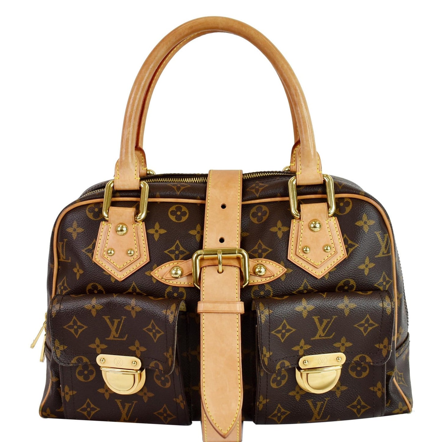Louis Manhattan Gm Satchel Bag Canvas Monogram Travel Bag Bag Brown