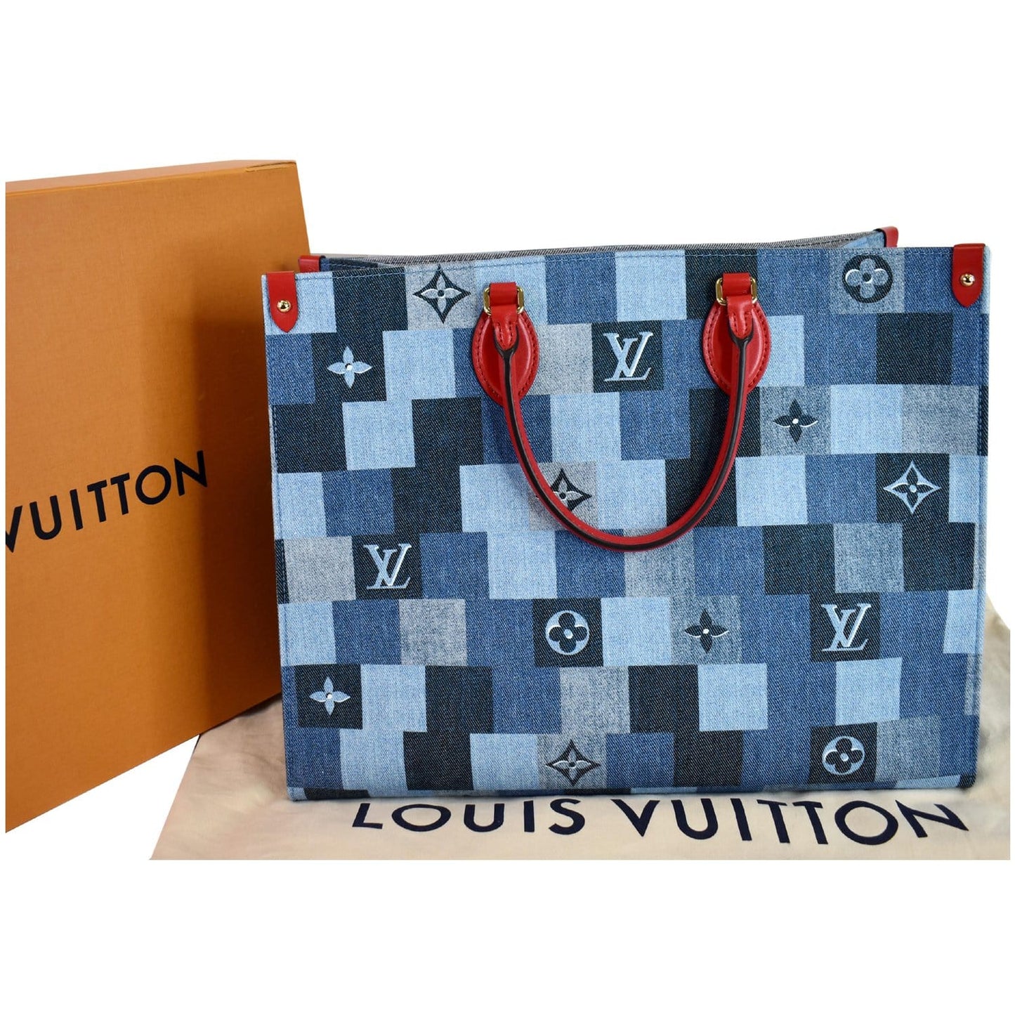 Louis Onthego Gm Autres Toiles Shoulder Bag Denim Monogram