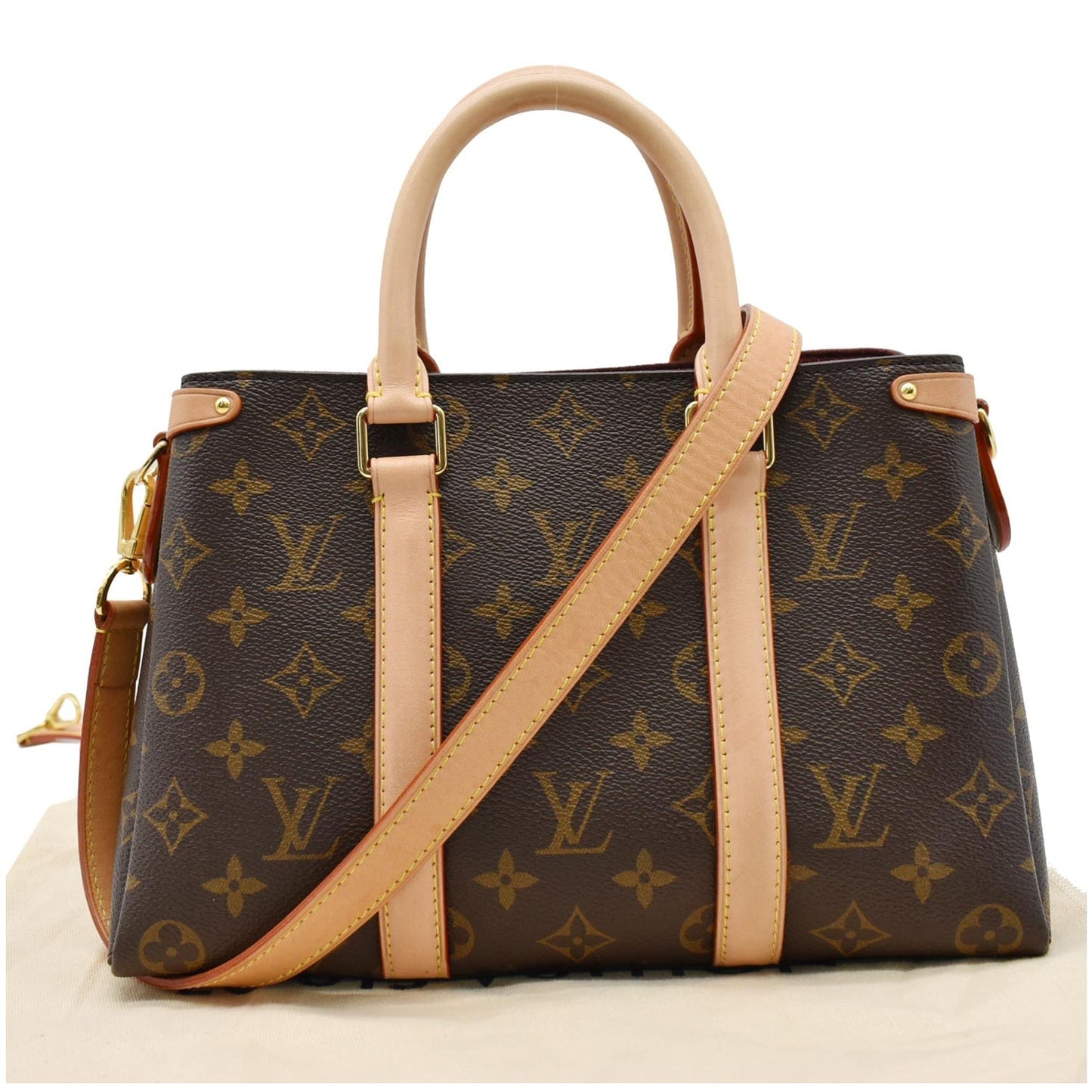 Louis Soufflot Bb Shoulder Crossbody Bag Canvas Monogram Bag Brown