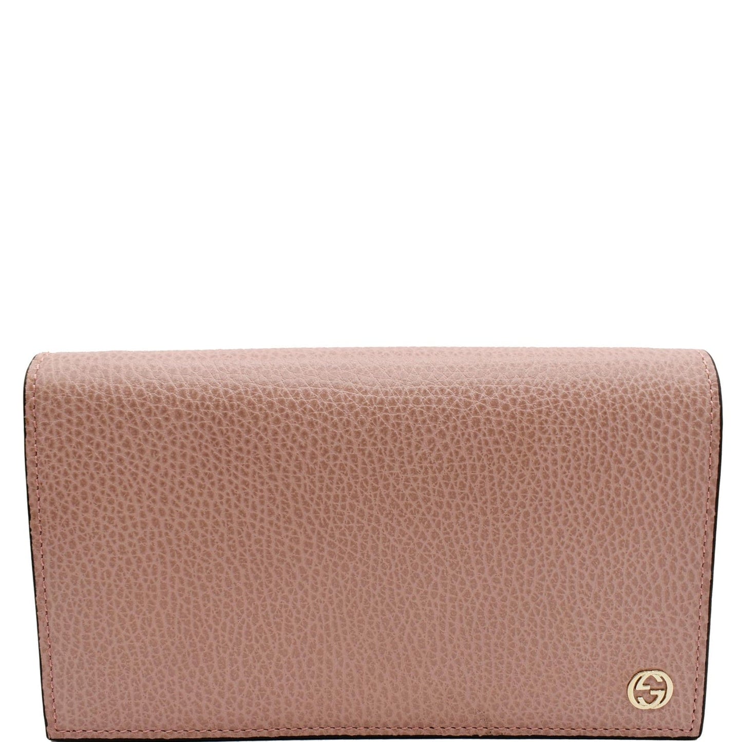 Gucci Wallet Pebbled Clutch Bag Leather Pink
