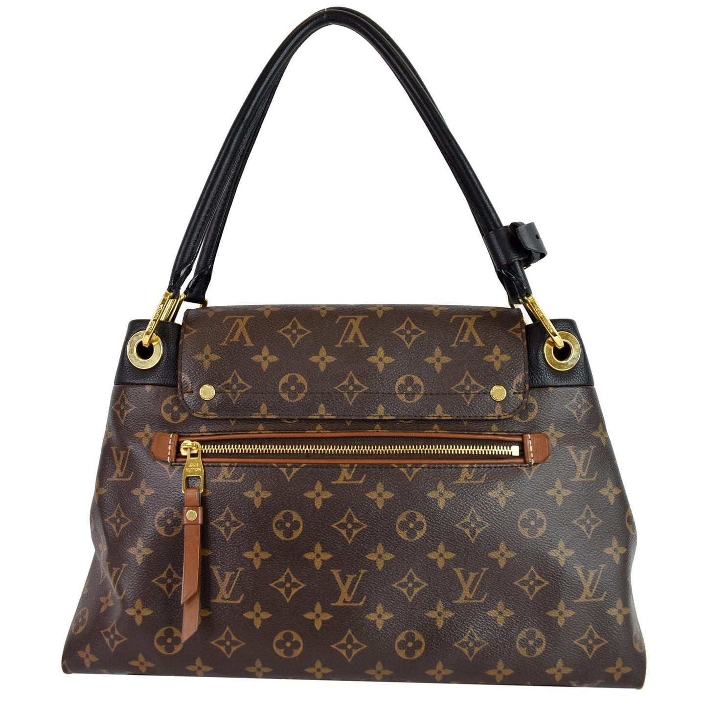 Louis Olympe Satchel Shoulder Bag Canvas Monogram Bag Black