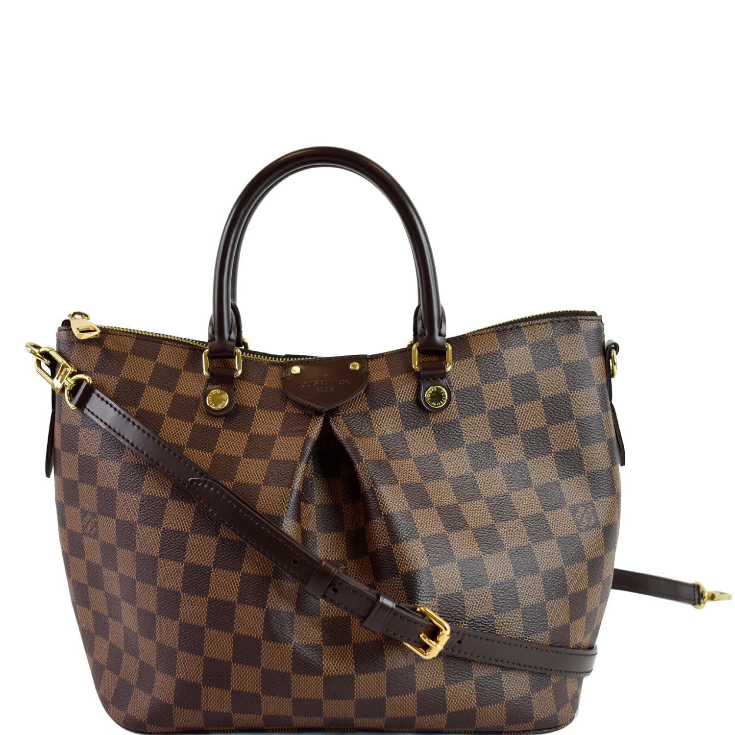 Louis Siena Pm Damier Ebene Shoulder Bag Brown Brown 1