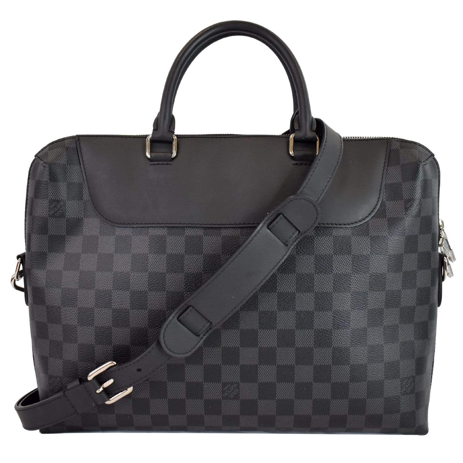 Louis Porte Documents Jour Graphite Briefcase Shoulder Black Shoulder Bag