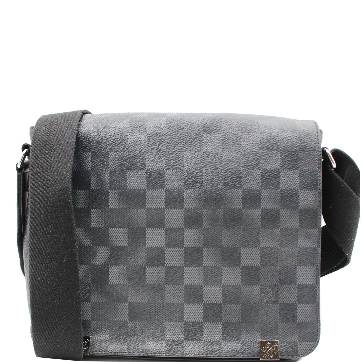 Louis District Mm Damier Graphite Messenger Bag Black Crossbody Bag