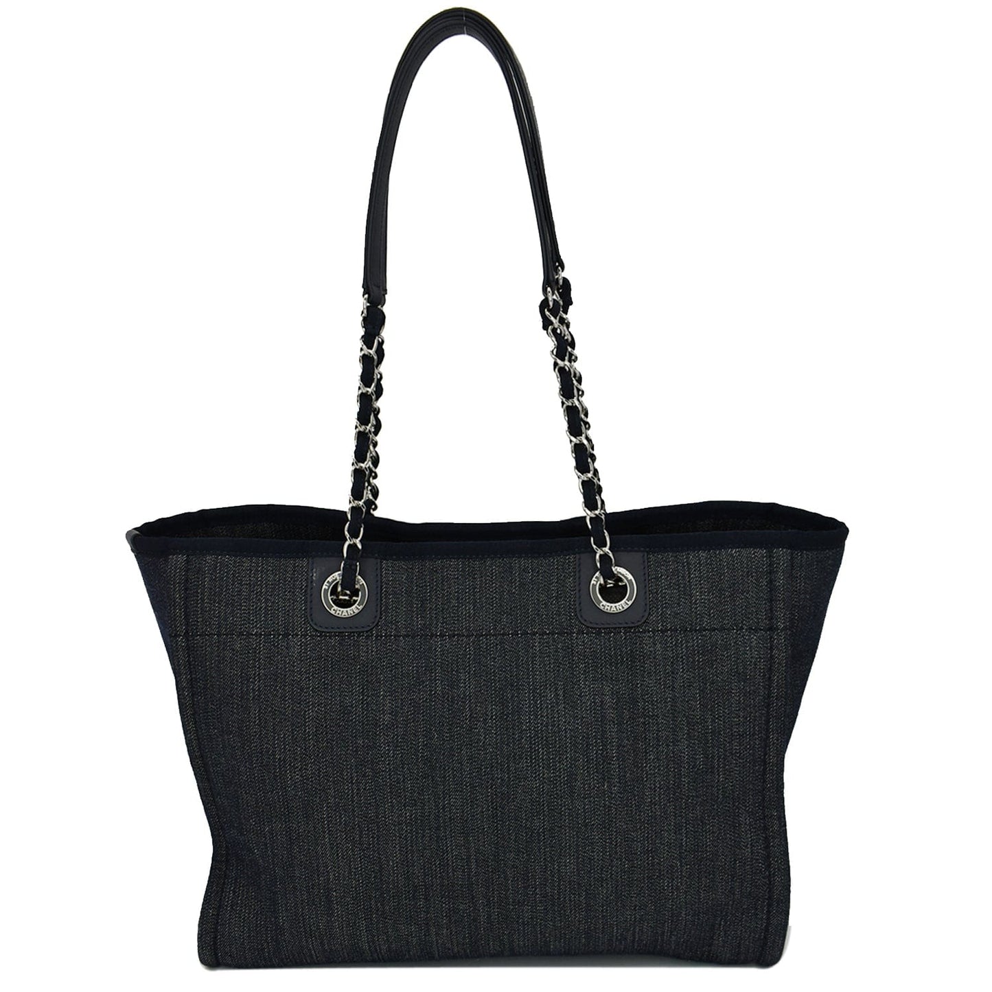 Chanel Deauville Medium Tote Bag Dark Leather Denim