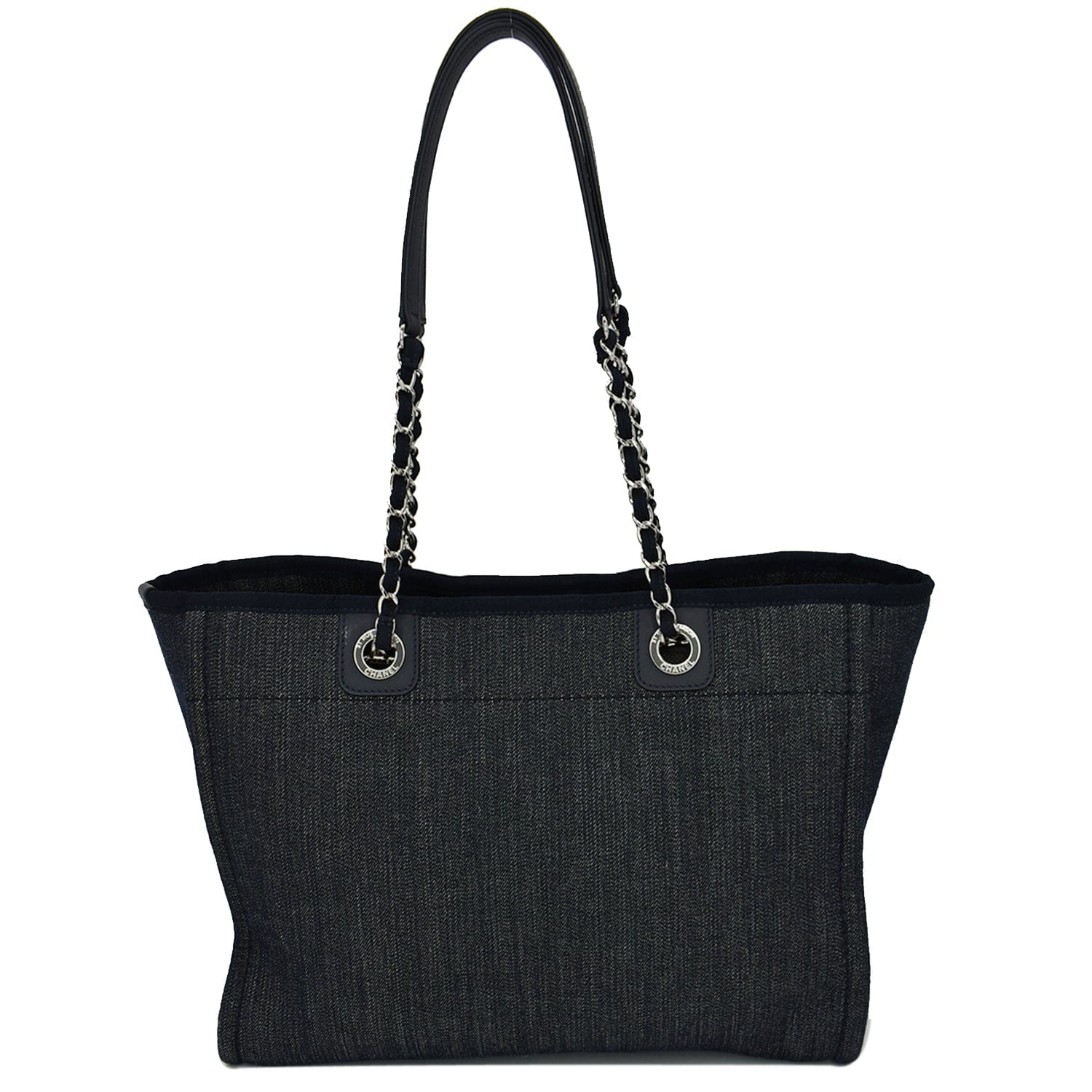 Chanel Deauville Medium Tote Bag Dark Leather Denim