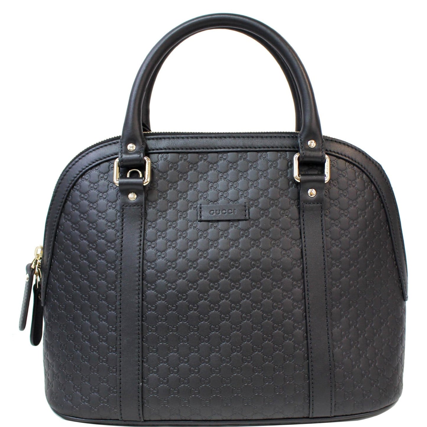 Gucci Dome Microssima Shoulder Bag Leather Black