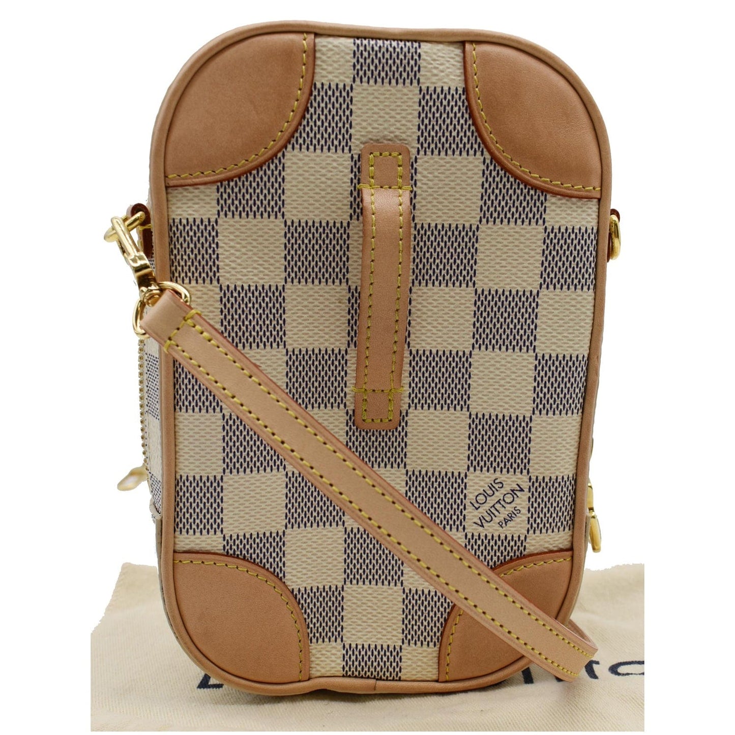 Louis Neokapi Damier Azur Shoulder Bag White Crossbody Bag