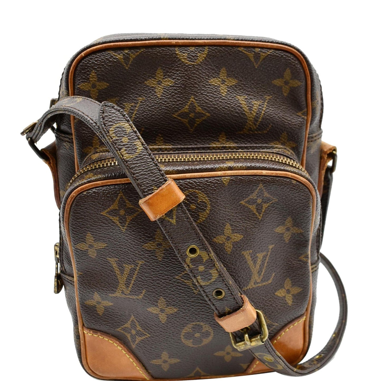 Louis Amazone Crossbody Bag Canvas Monogram Bag Brown
