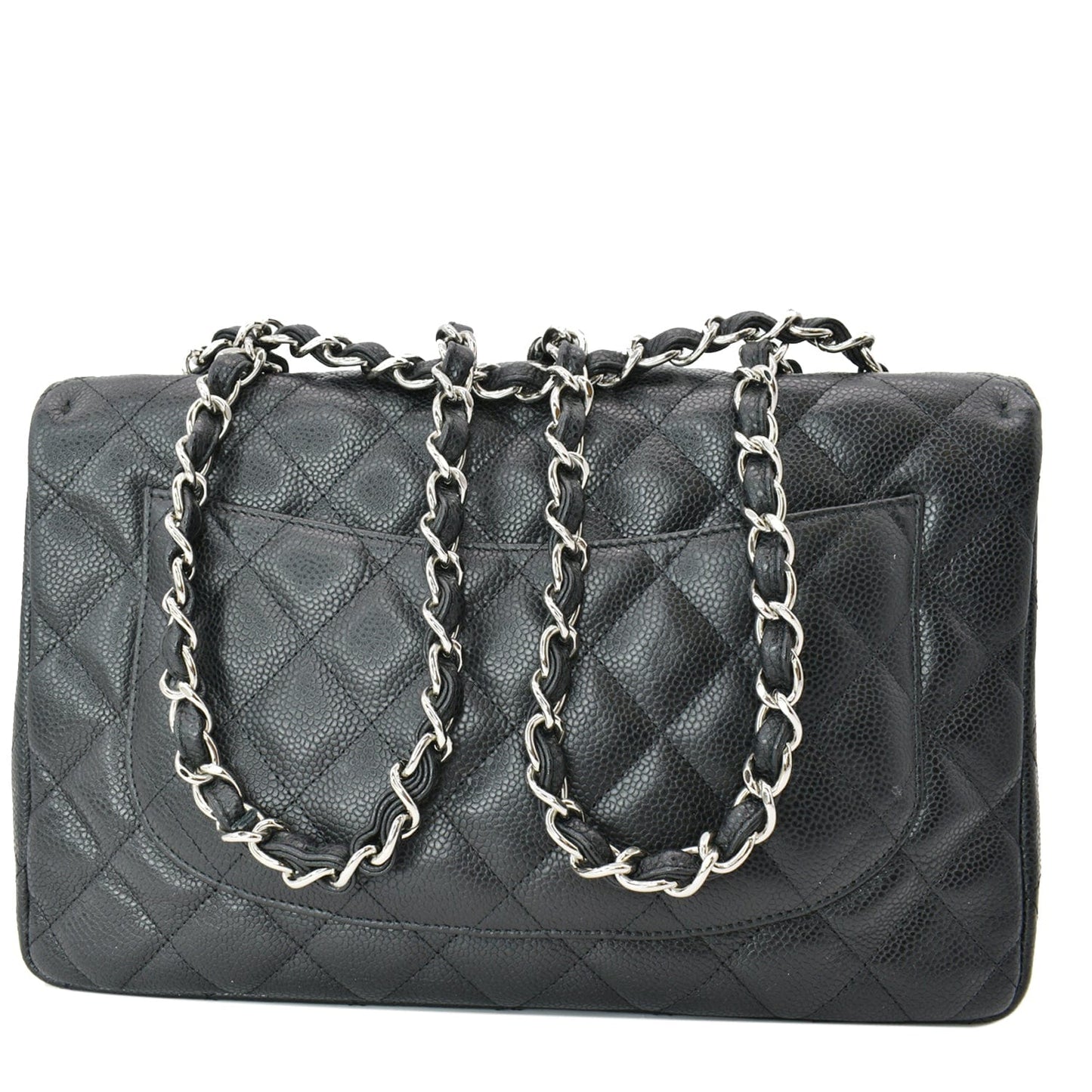 Chanel Jumbo Classic Single Caviar Shoulder Bag Leather Black