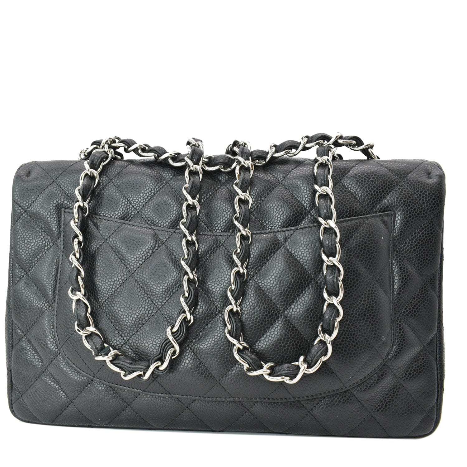 Chanel Jumbo Classic Single Caviar Shoulder Bag Leather Black