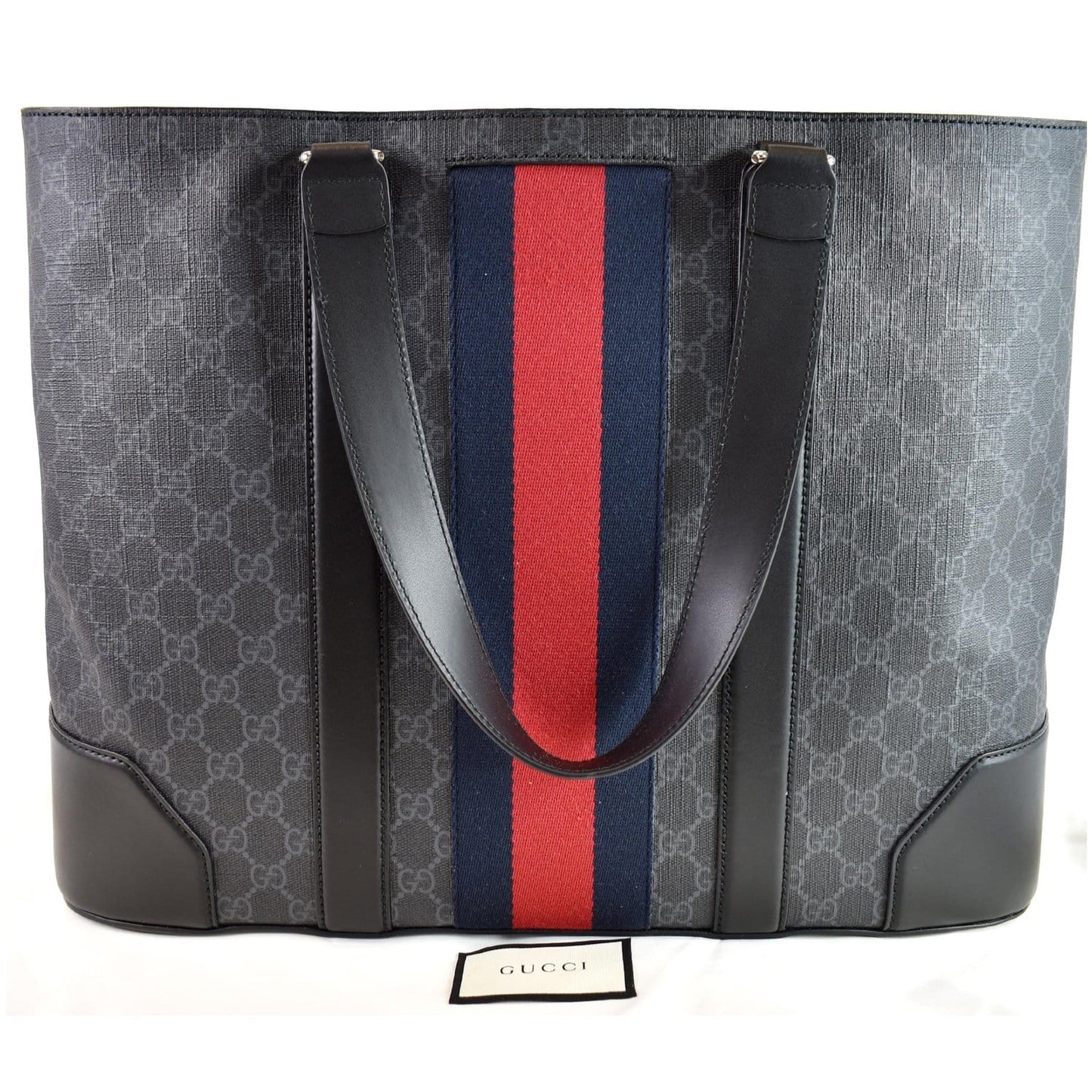 Gucci Sherry Line Supreme Tote Bag Canvas Black