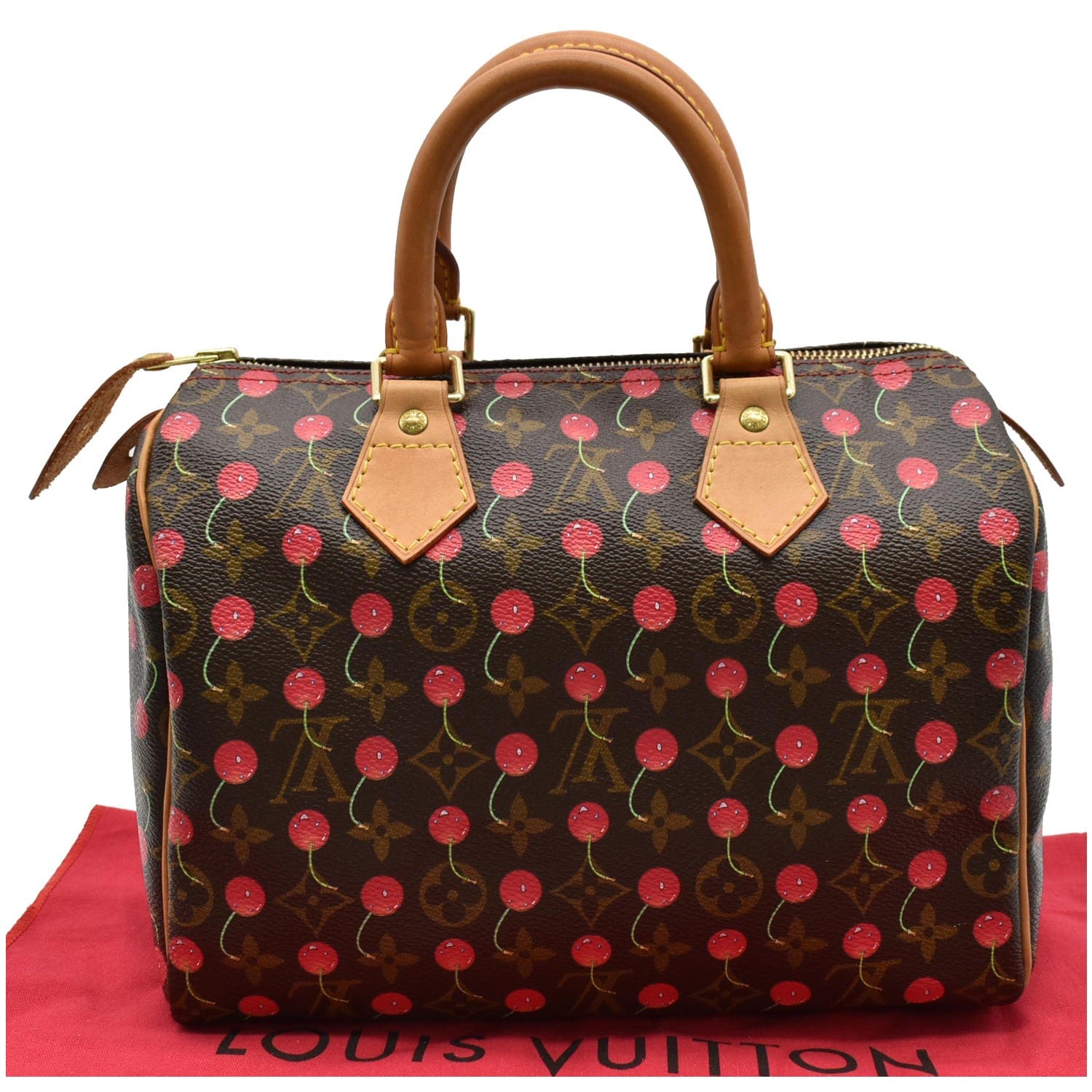 Louis Cerises Speedy Satchel Bag Canvas Monogram Travel Bag