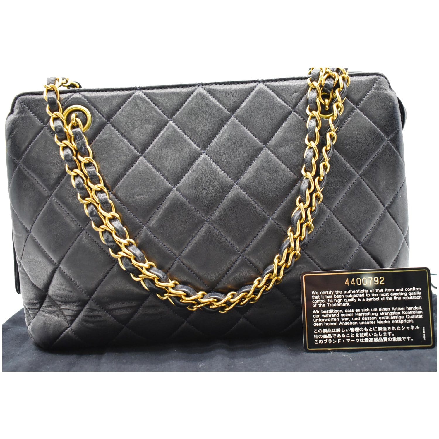 Chanel Chain Handle Tote Bag Leather Quilted