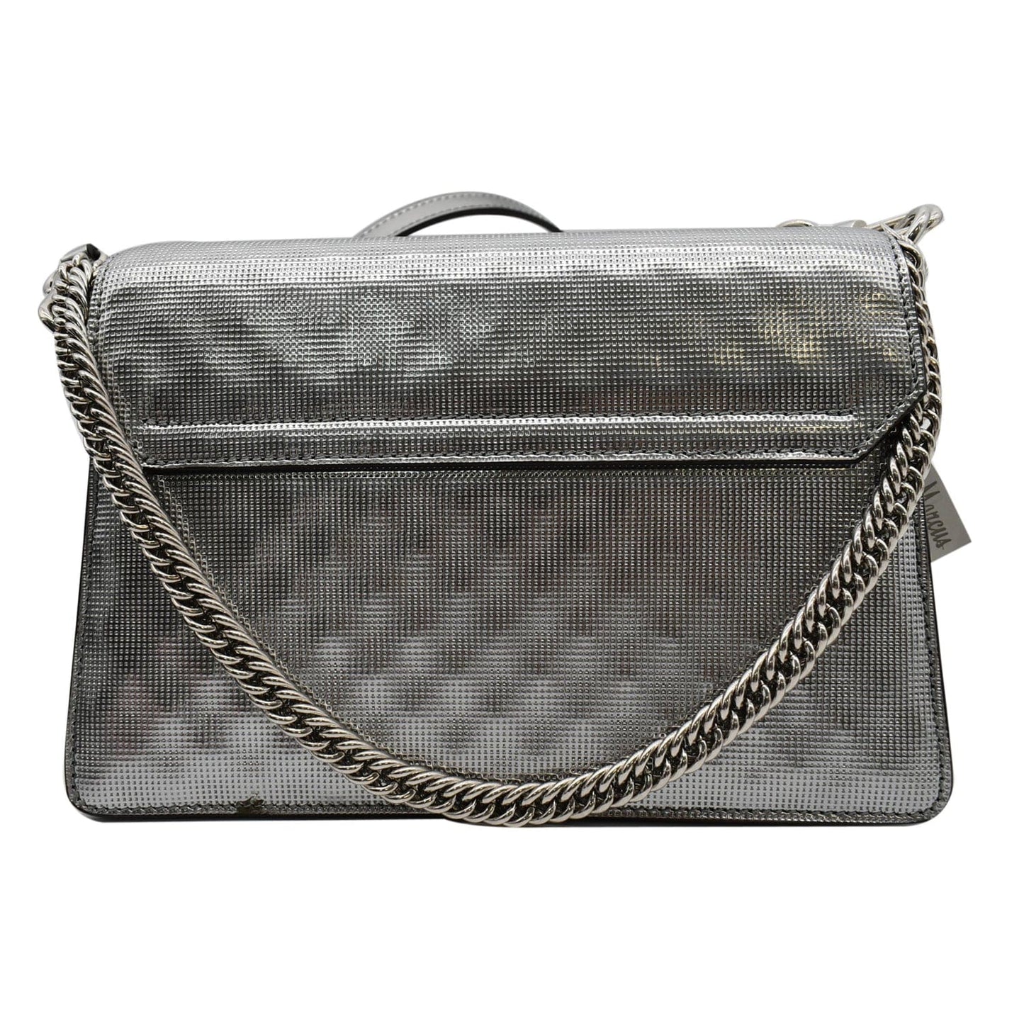 Givenchy Gv3 Crossbody Bag Metallic Leather Silver