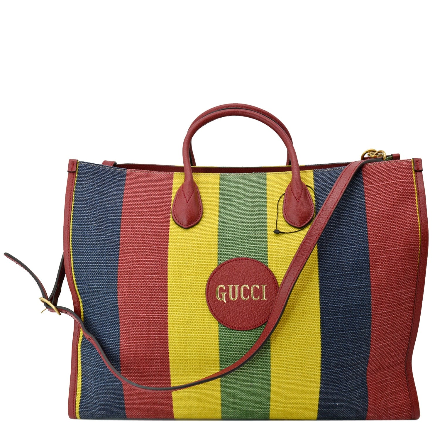 Gucci Baiadera Stripe Tote Bag Multicolor Canvas