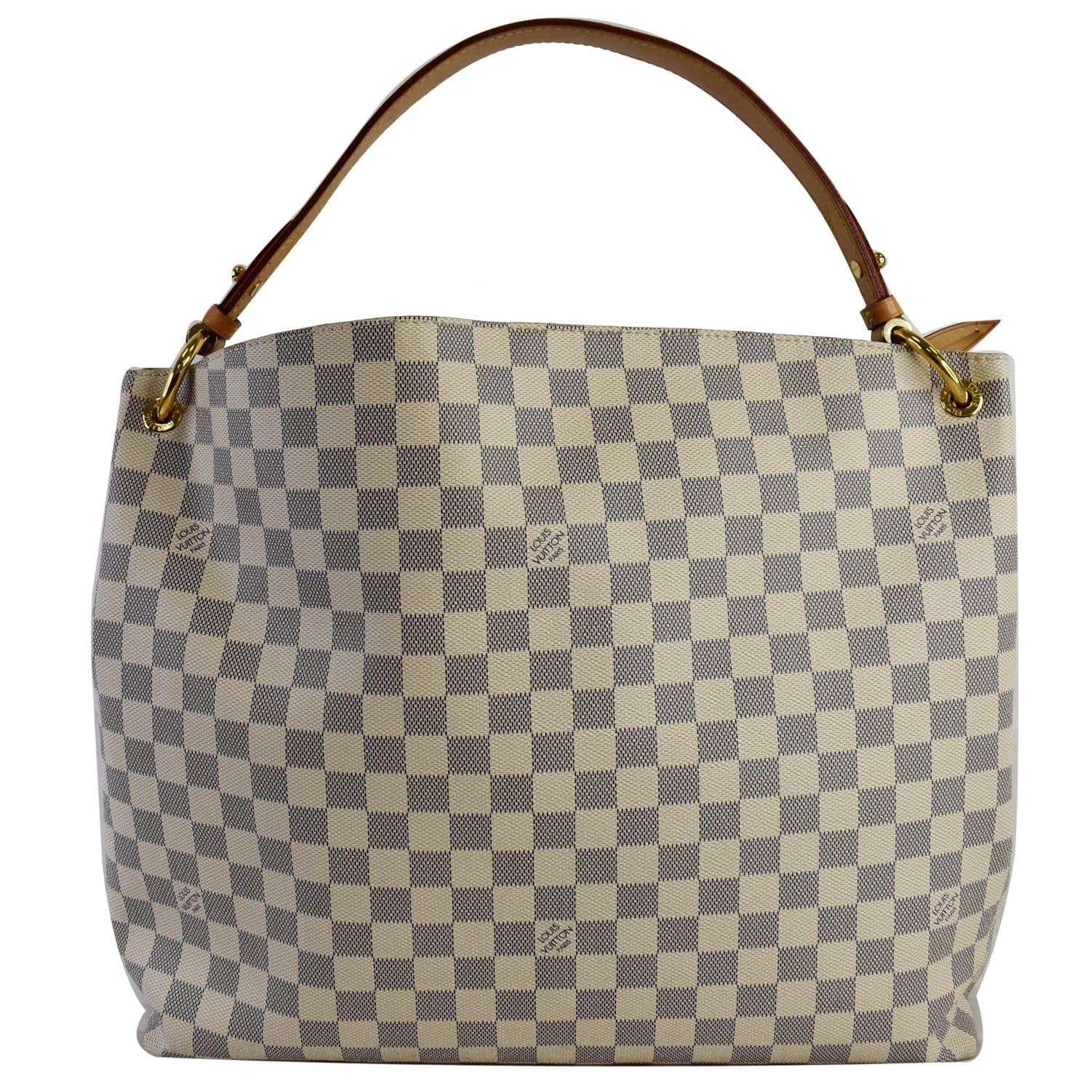 Louis Graceful Mm Damier Azur Shoulder Bag White