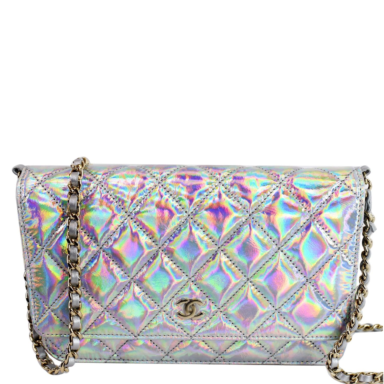 Chanel Timeless Classic Woc Goatskin Wallet On Bag Silver Chain Crossbody Bag