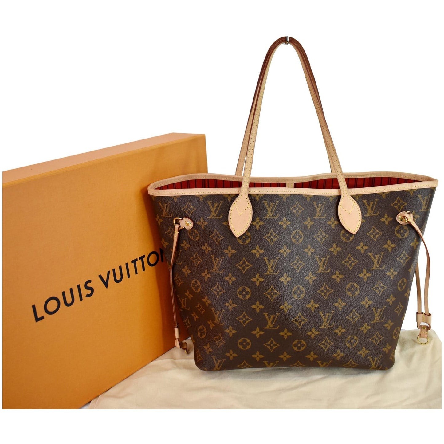 Louis Neverfull Mm Tote Shoulder Bag Canvas Monogram Brown 11