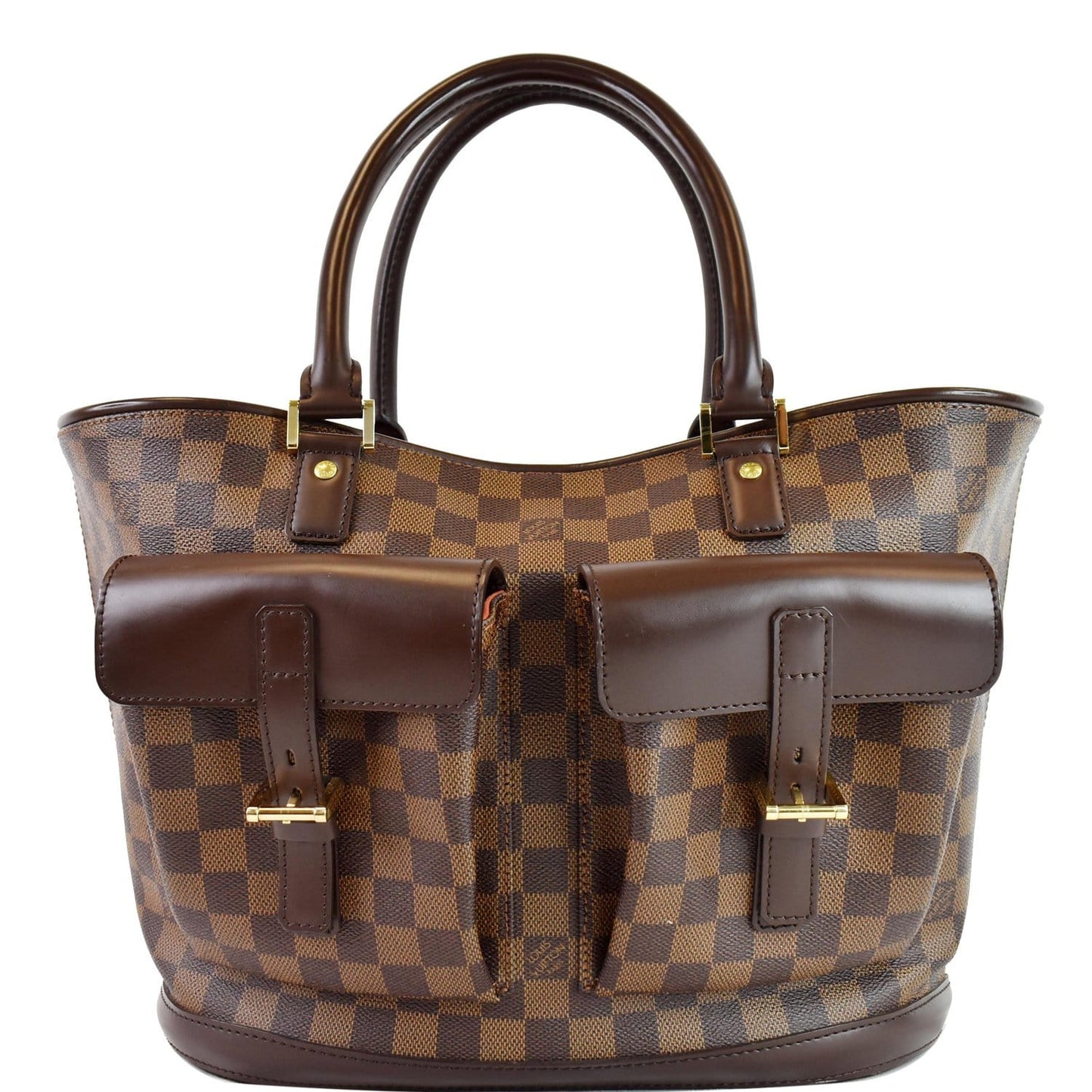 Louis Manosque Gm Damier Ebene Tote Bag Brown