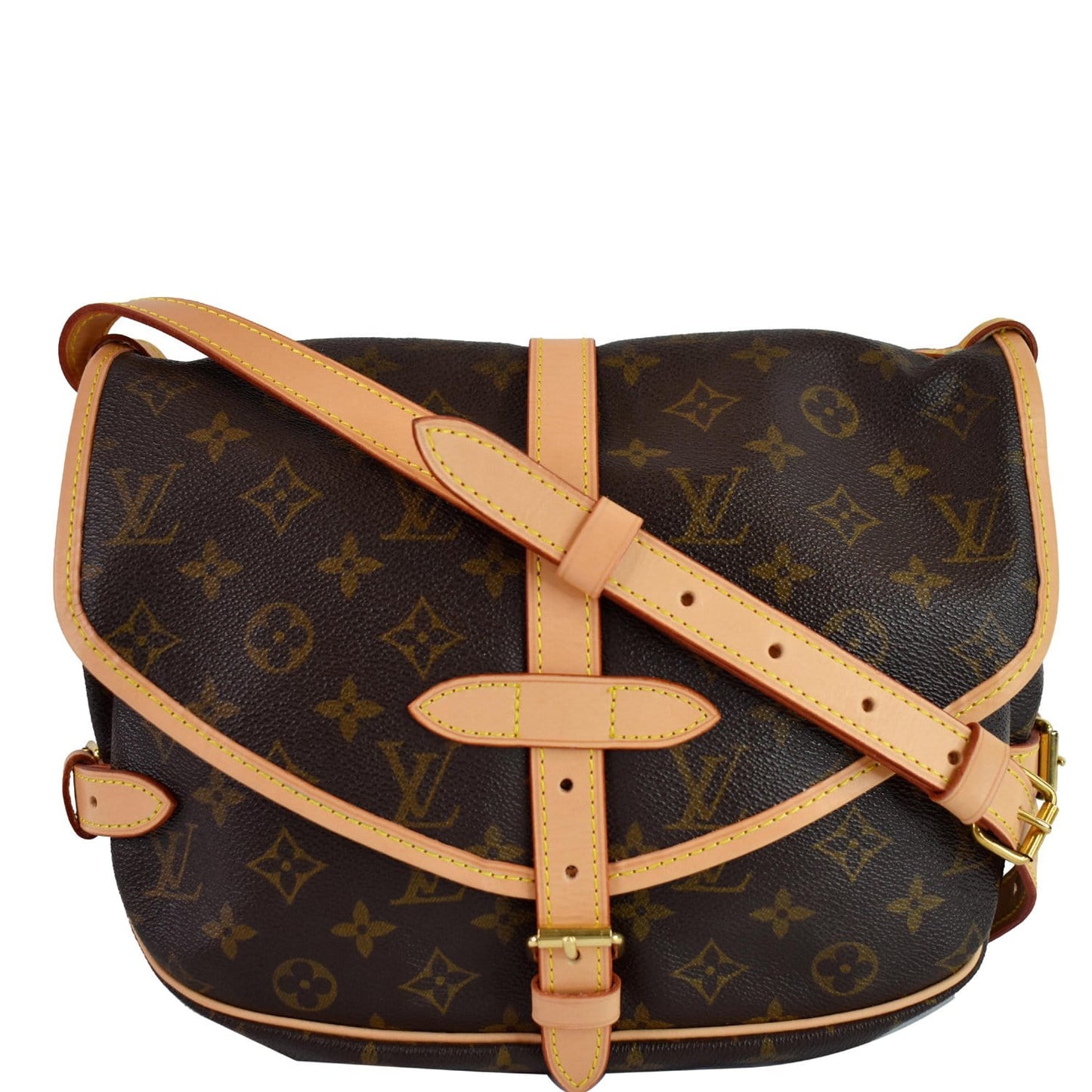 Louis Saumur Shoulder Bag Canvas Monogram Brown 3