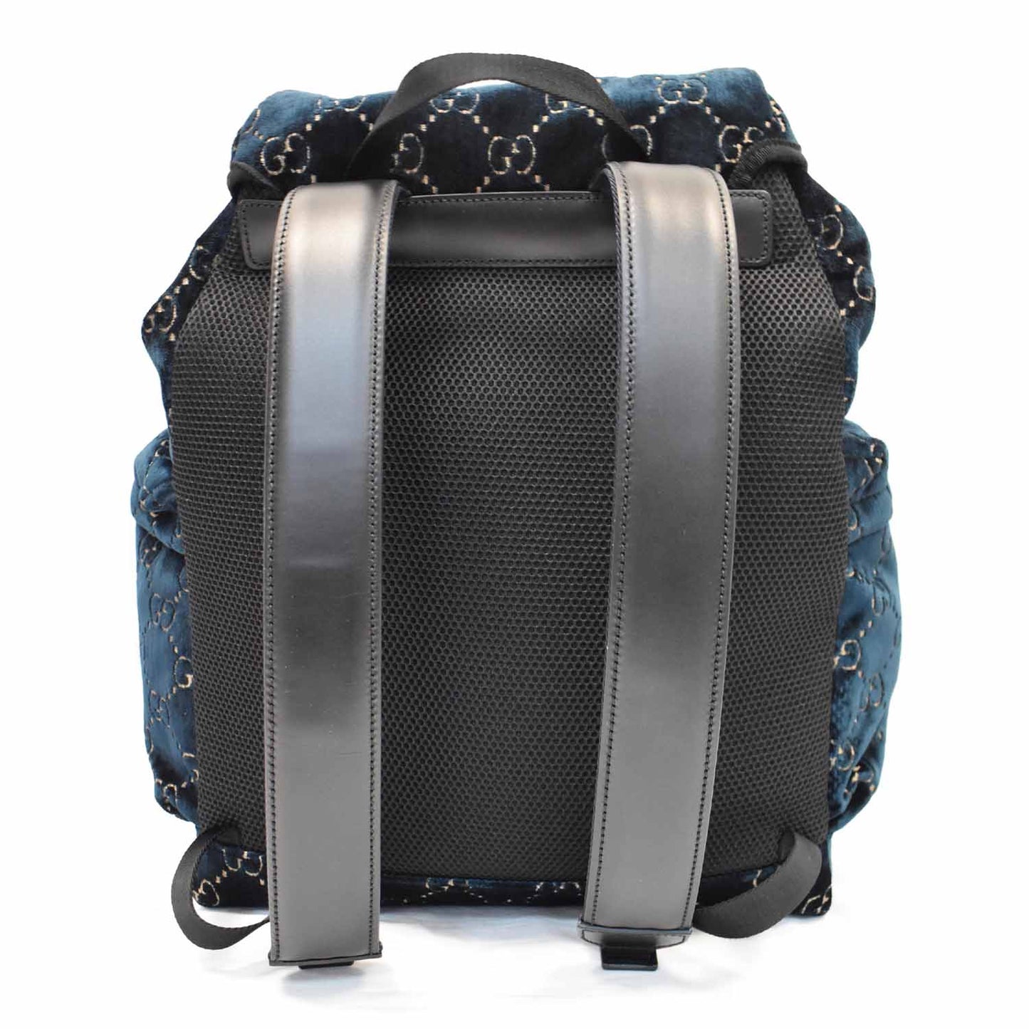 Gucci Classic Velvet Backpack Dark Monogram Blue