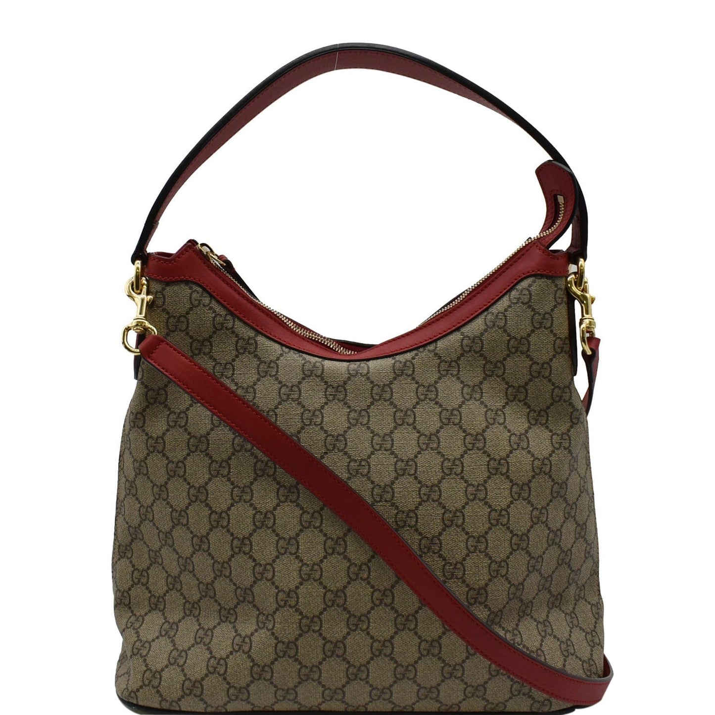 Gucci Linea Supreme Coated Hobo Shoulder Bag Canvas Beige