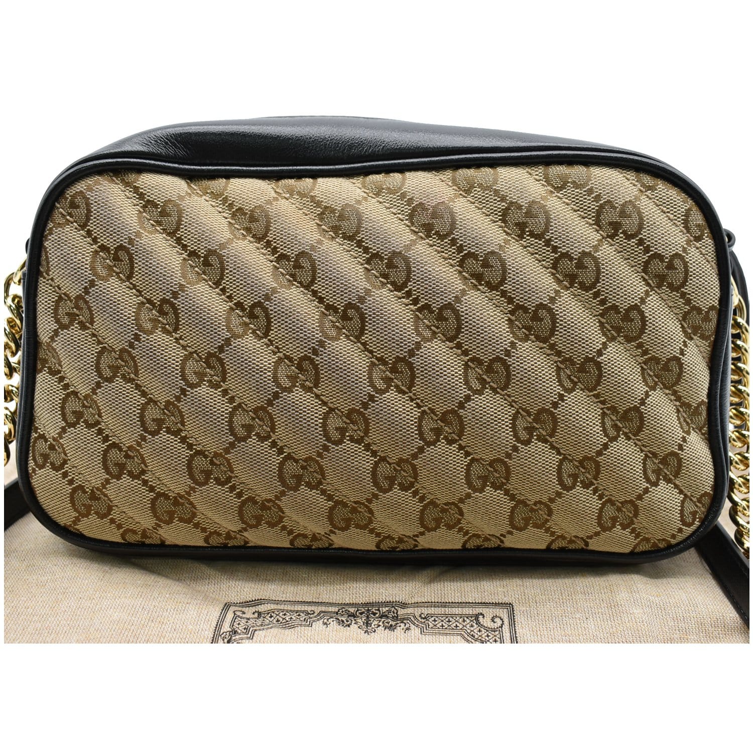 Gucci Marmont Small Crossbody Bag Beige Leather Canvas