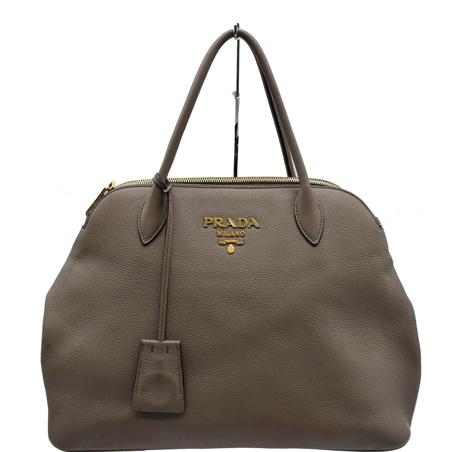 Prada Calf Tote Bag Clay Gray Leather
