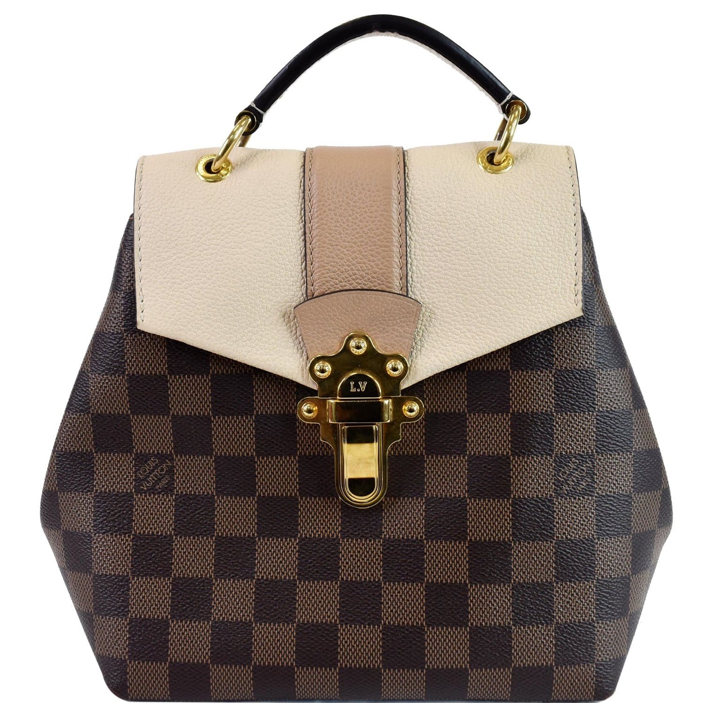 Louis Clapton Damier Ebene Backpack Bag Brown