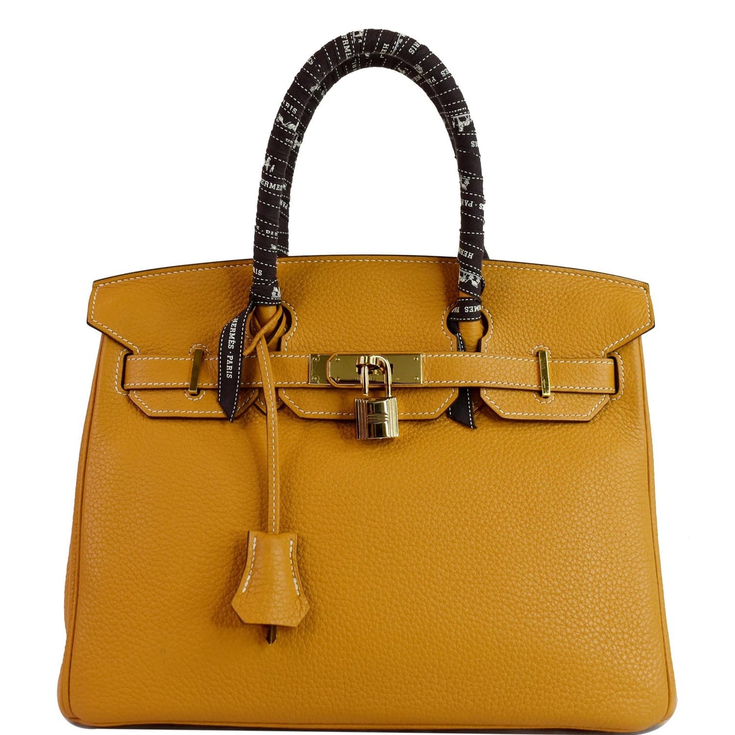 Hermes Birkin Clemence Tote Bag Mustard Leather