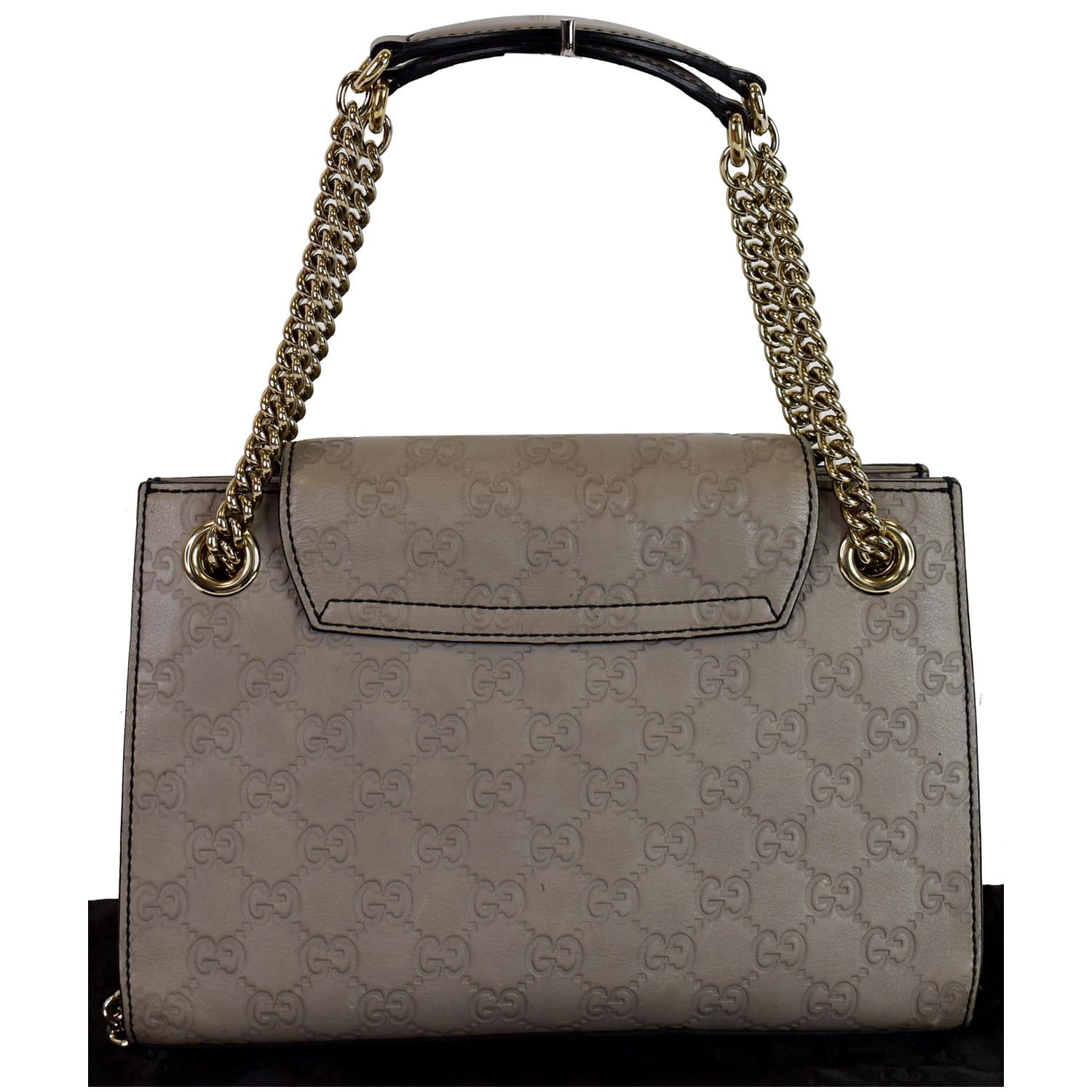 Gucci Emily ssima Crossbody Bag Grey Leather Chain