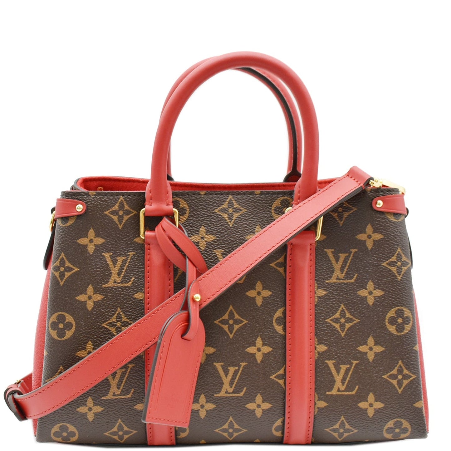 Louis Soufflot Bb Shoulder Crossbody Bag Cerise Canvas Monogram