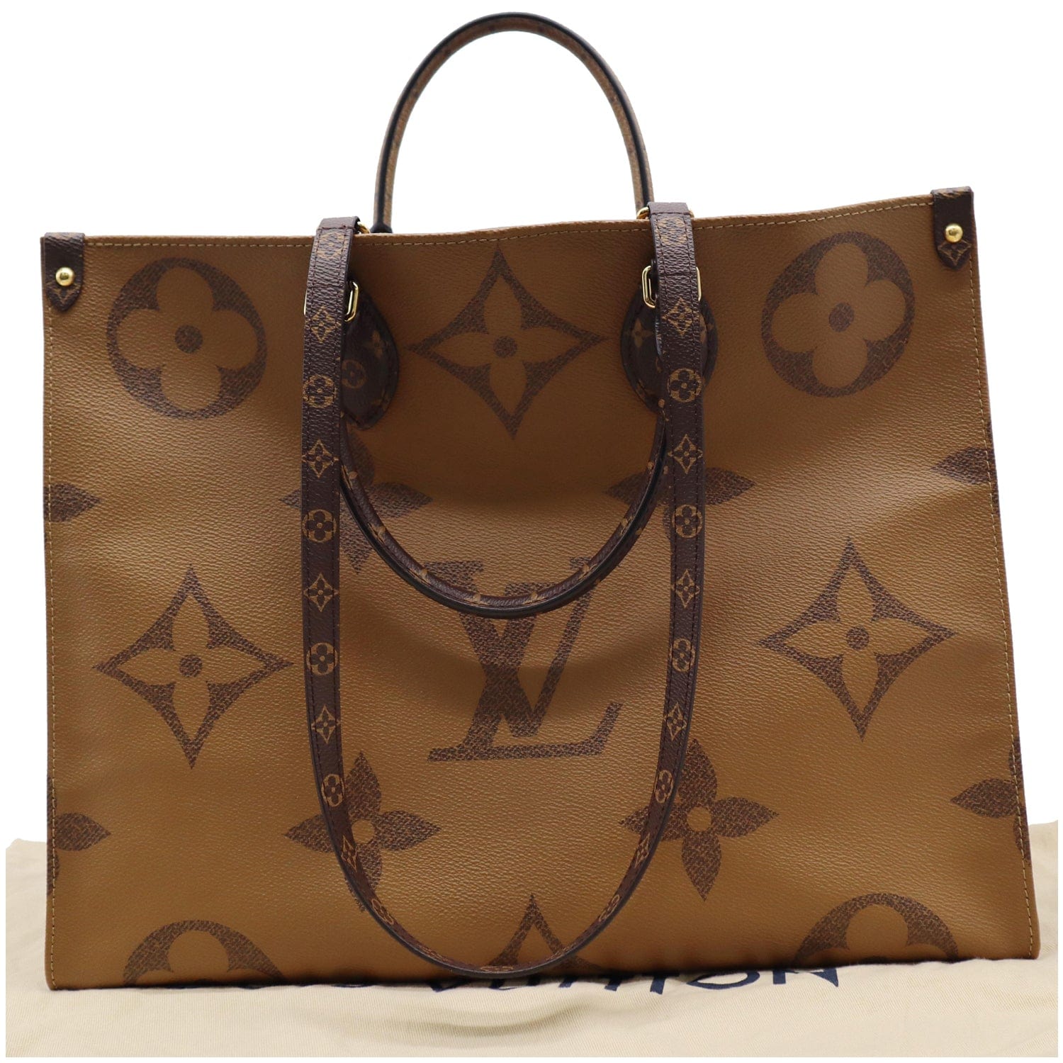 Louis Onthego Gm Reverse Tote Shoulder Bag Canvas Monogram