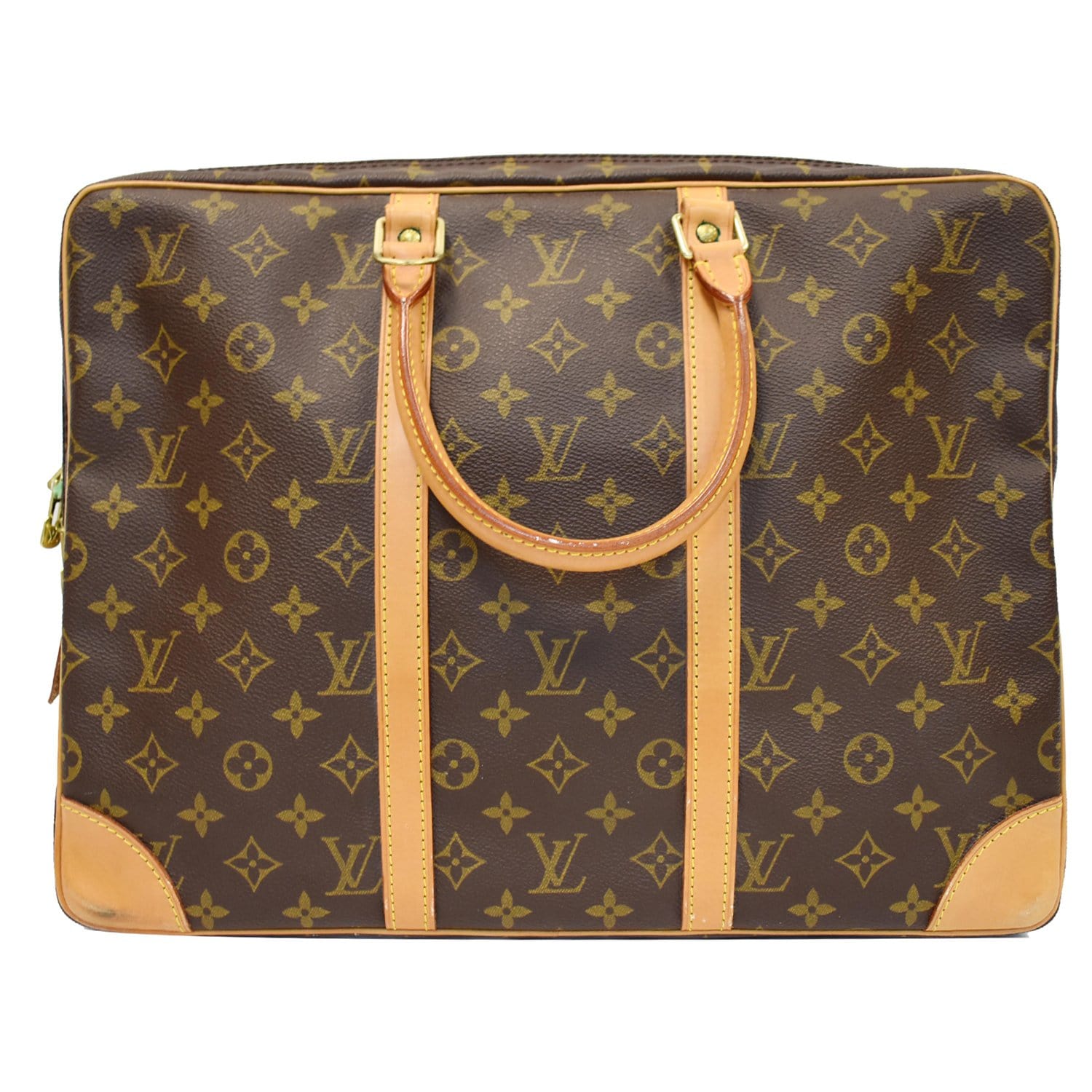 Louis Porte Documents Voyage Briefcase Bag Canvas Monogram Travel Bag
