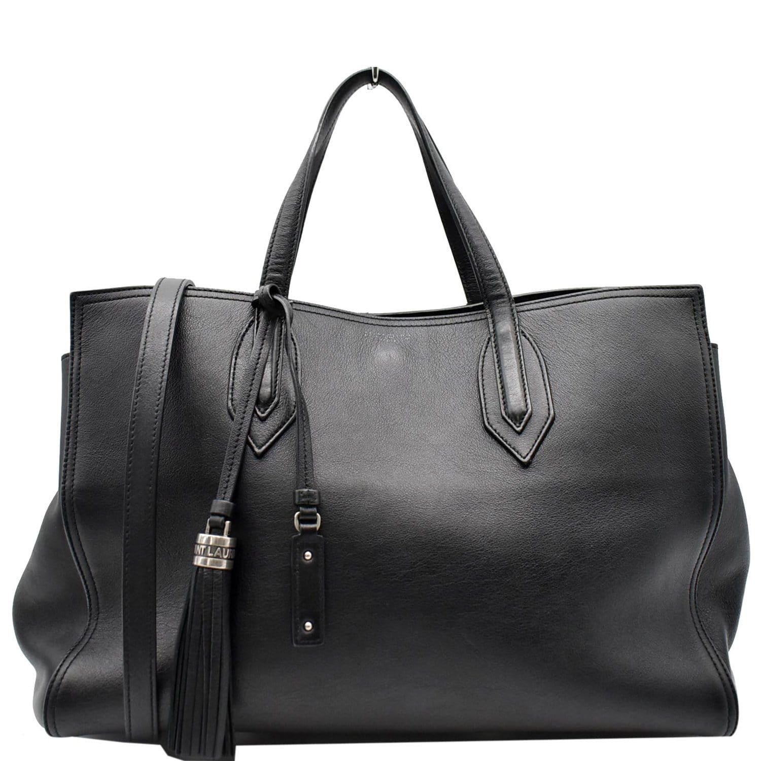 YSL Saint Laurent Saint Amber Tote Bag Leather Black