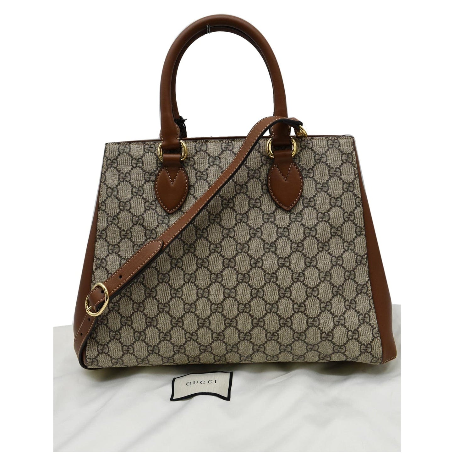 Gucci Blind For Love Supreme Top Handle Crossbody Canvas Brown Crossbody Bag