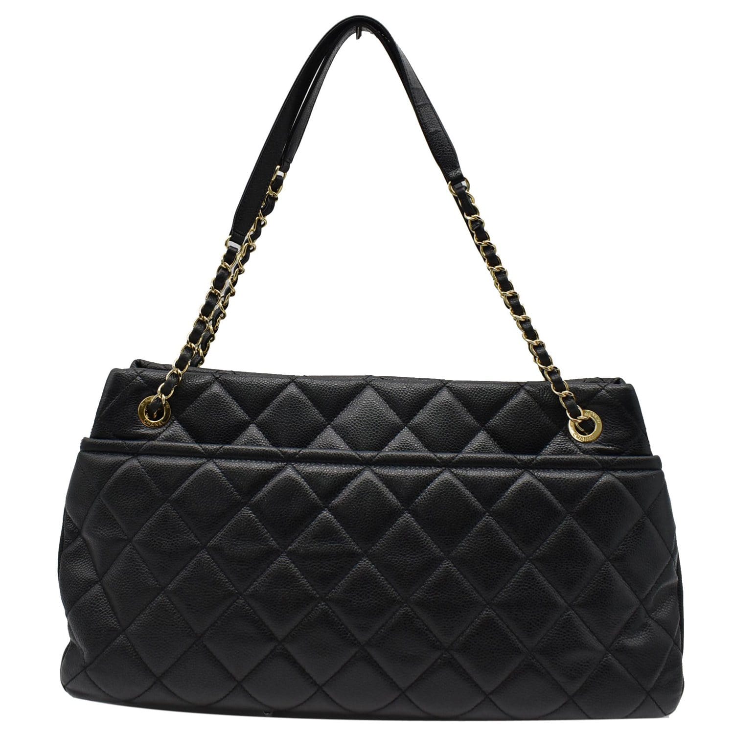Chanel Timeless Cc Soft Caviar Shopping Tote Bag Leather Quilted