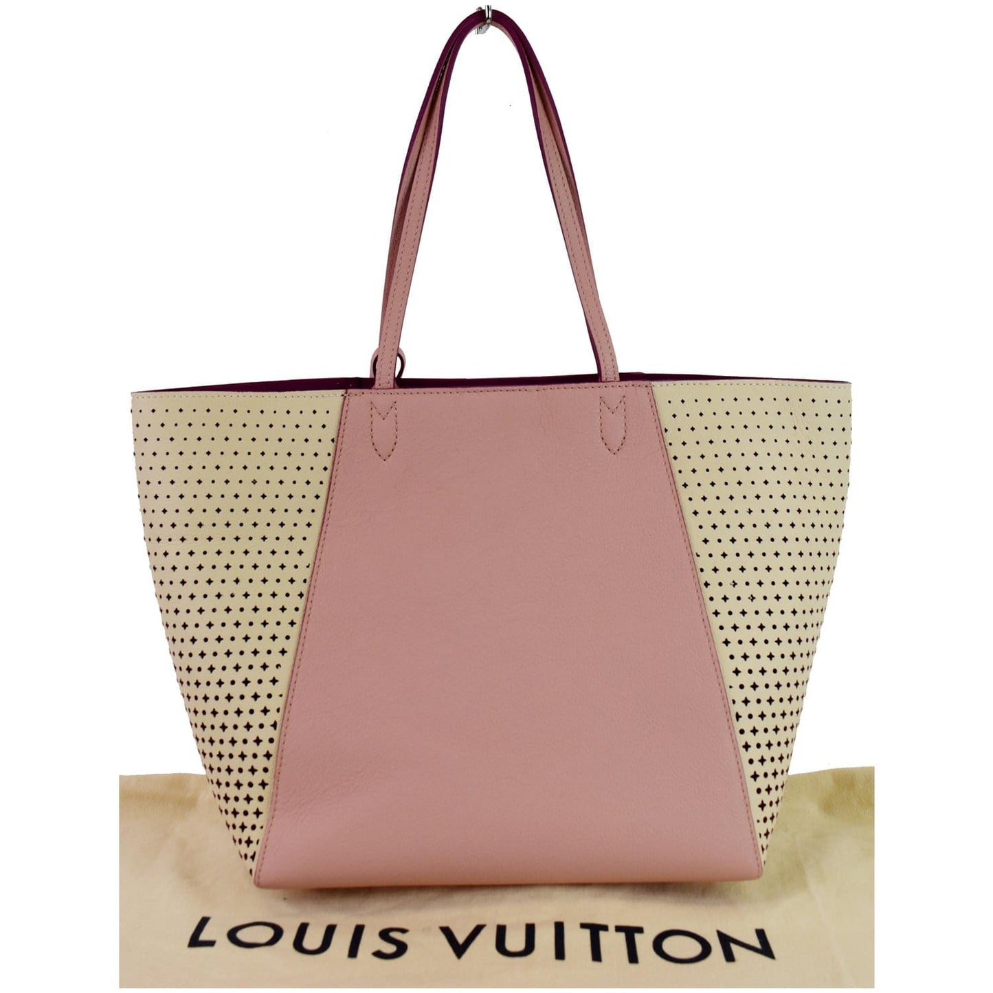 Louis Lockme Cabas Perforated Shoulder Bag Leather Pink